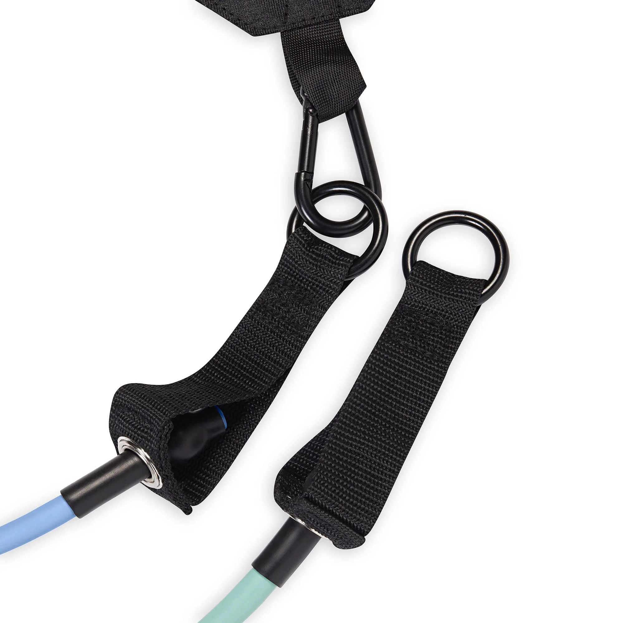 POPSUGAR Hip Trainer Resistance Tube Kit with Interchangeable Strength Cords and Fabric Squat Belt, Light & Medium Strength Levels, Blue/Purple - Image 6